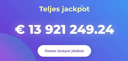 ALF Casino teljes jackpot érték. Teljes jackpot összege €13,921,249.24, gomb az összes jackpot játék megtekintéséhez.